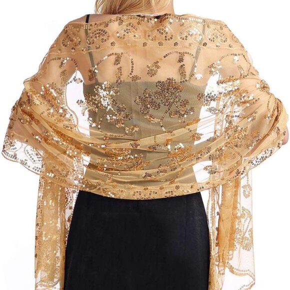 Sequin Wraps for Women Evening Dresses Wedding Accessories Cover Up - Picture 1 of 7